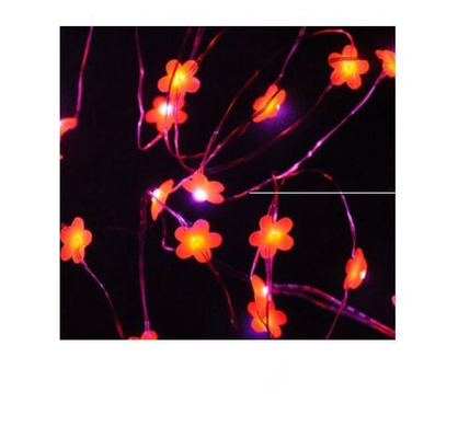 Rote geführte MikroKette beleuchtet des Blumen-Entwurfs-20 batteriebetriebenes für Hochzeitsfest
