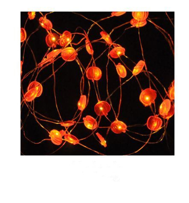 Doppelstöckiger batteriebetriebener geführter Ketten-Licht-orange Kürbis-Laternen-Entwurf